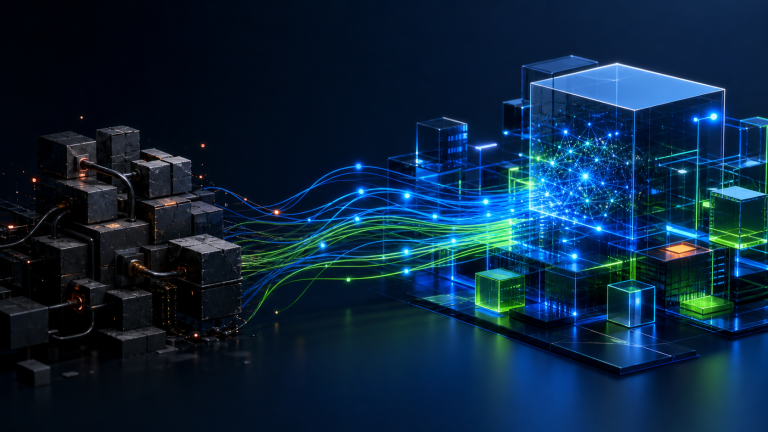 A business moving from legacy technology to modern systems