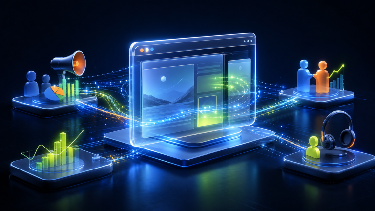 A connected website working as a business system